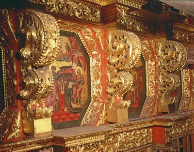 Icono de la Anunciación a la Virgen (detalle) de Russian School